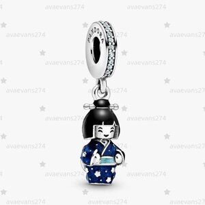 Pandora Japanese Doll in Blue Kimono Dangle Charm